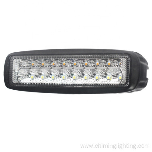 6.3Inch 18w dual color white amber offroad light engineering truck light led work light